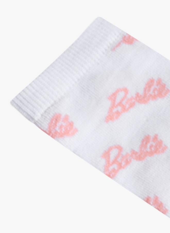 Barbie عبوة من 5 جوارب للفتيات بطول الكاحل مطبوعة - Image 5